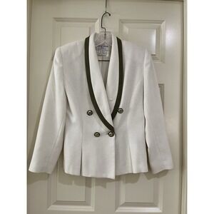 vtg casual corner women white blazer size 6